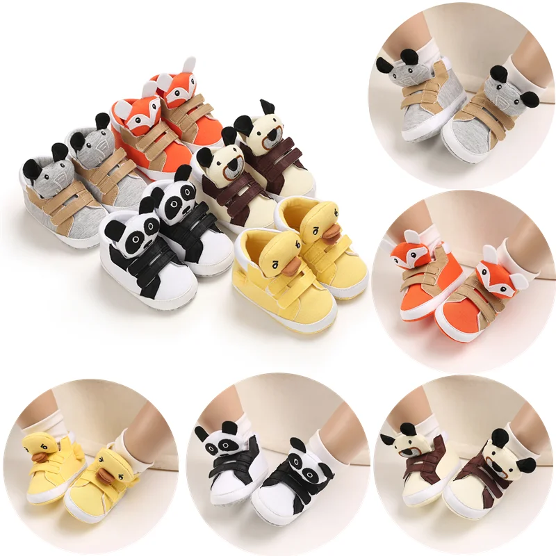 Fashion Brand Shoes Newborn Baby Boy Girl Shoes for 1 Year Infant Soft Sole Crib Shoes Toddler First Walkers Cute Cartoon Shoes