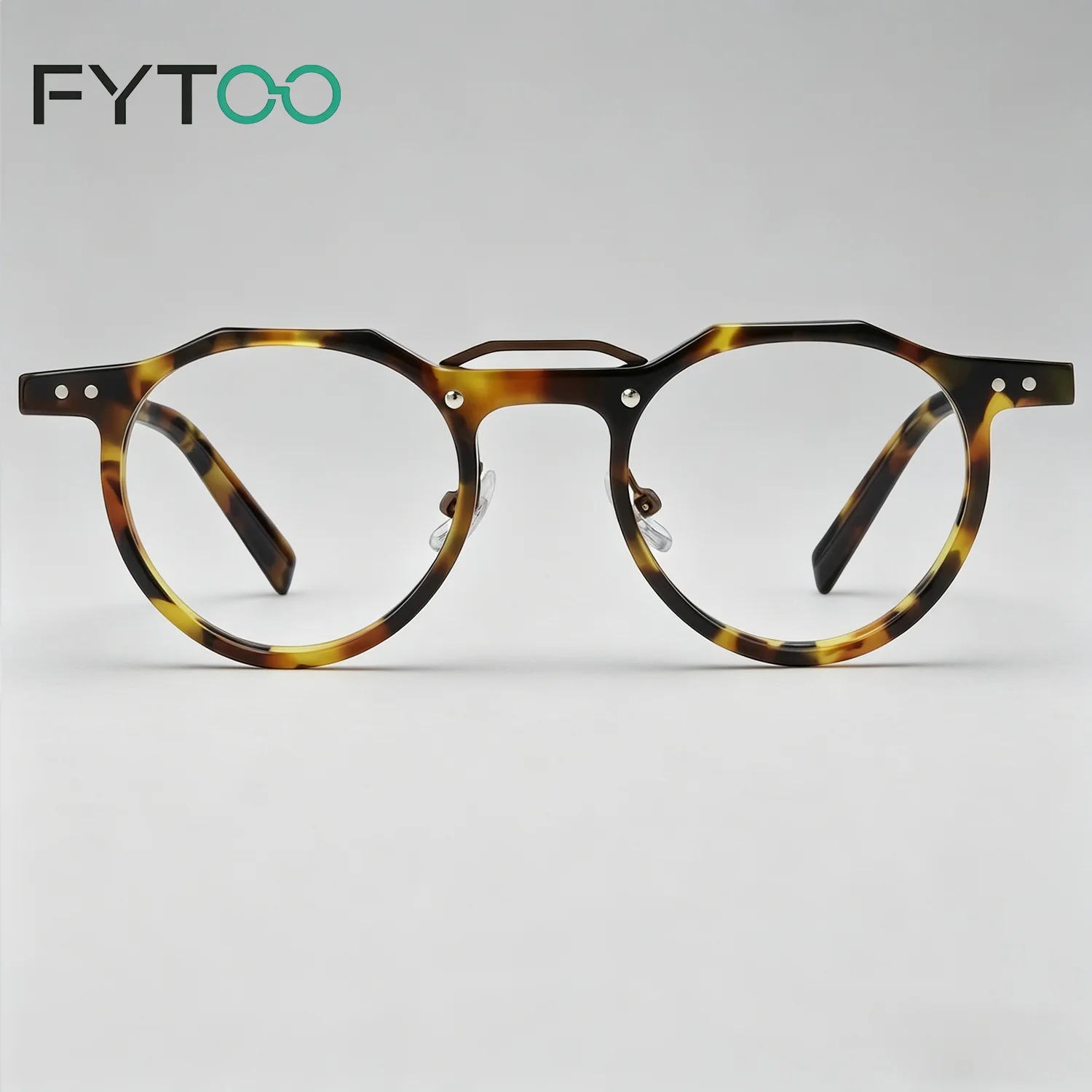 

Очки FYTOO Acetate Hexagon Round, прочные модные оптические оправы под черепаховый панцирь для мужчин и женщин 1138-13