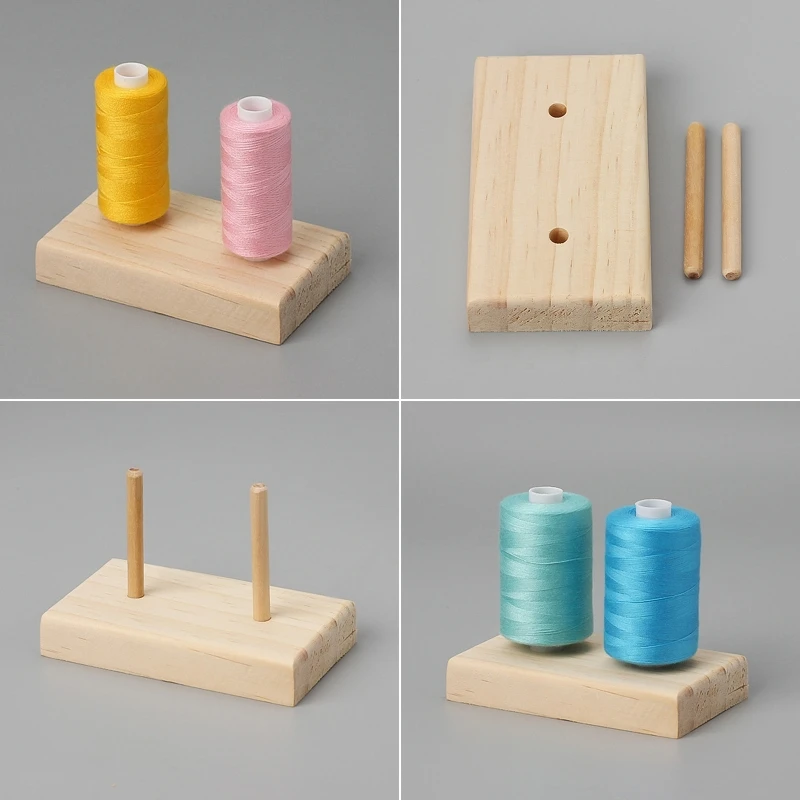 Small Thread Rack Thread Holder 2 Spool Thread Storage Rack Thread Spool Stand Sewing Cone Storage Organiser Sewing A0KE