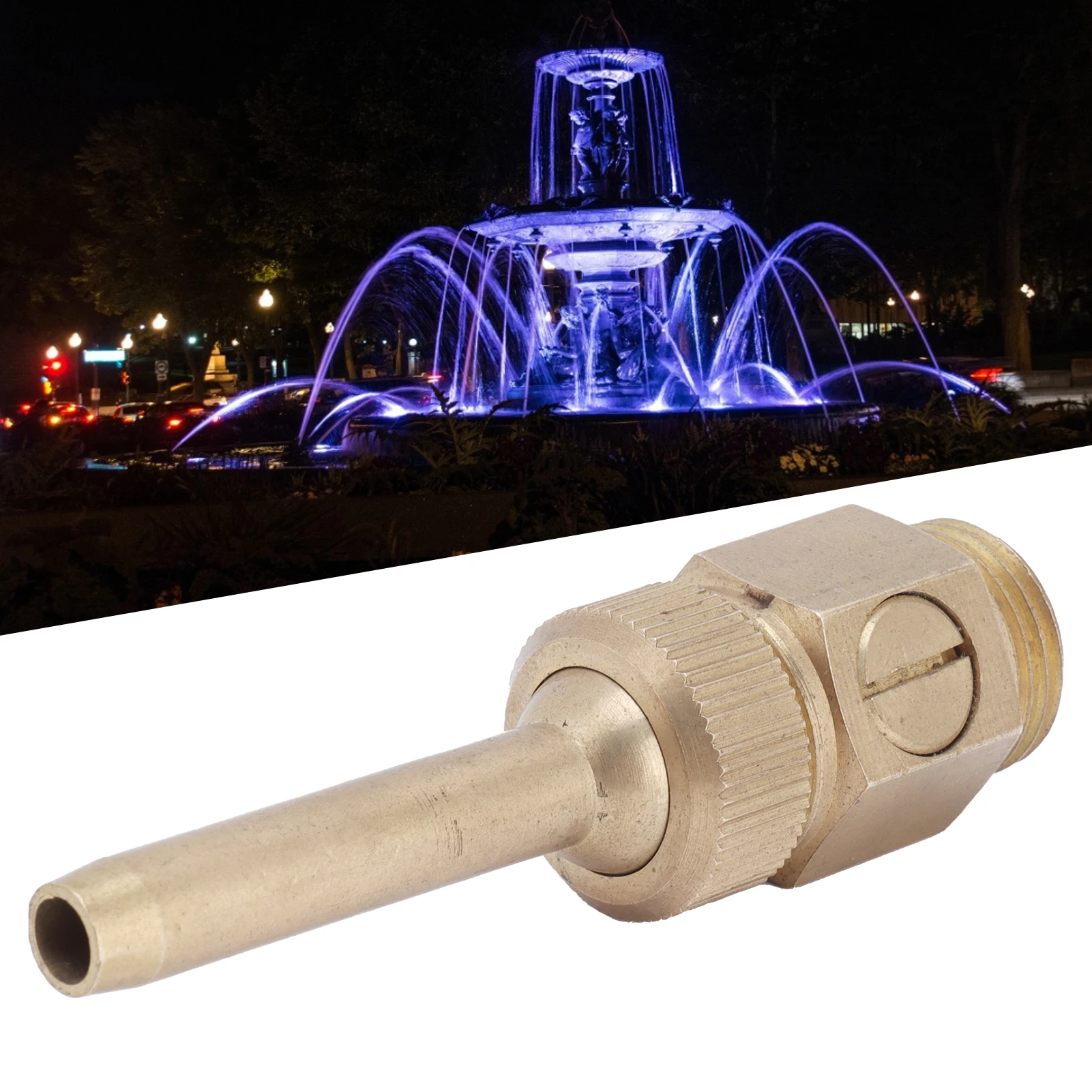 Fountain Direction Jet Fountain Sprinkler Male Thread Brass Fountain Nozzle Adjustable Direction Jet Water Spray Head with Valve