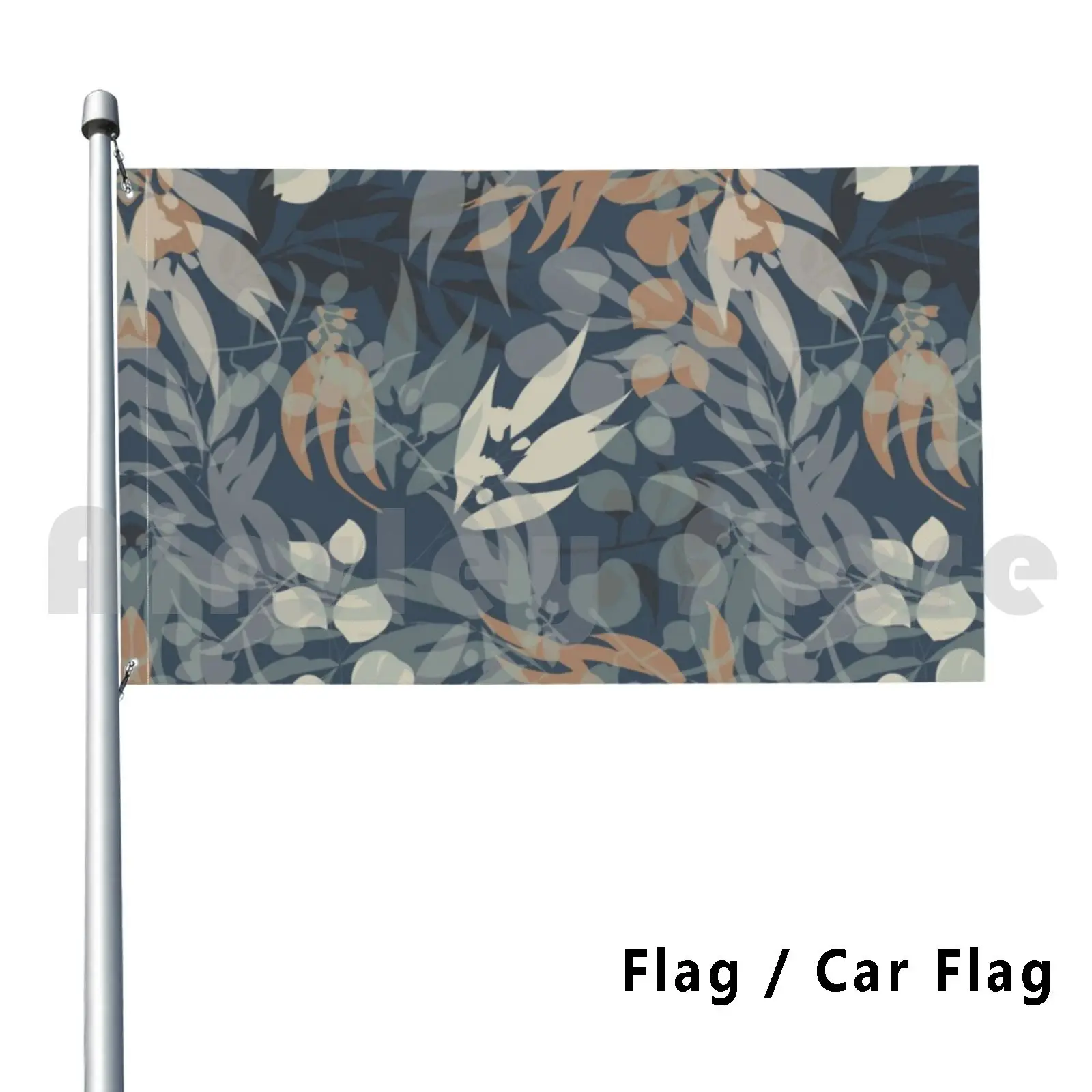Aussie Bush Cyanotype Dawn Outdoor Decor Flag Car Flag Australia Aussie Native Aussie Native Bush Cyanotype Gum