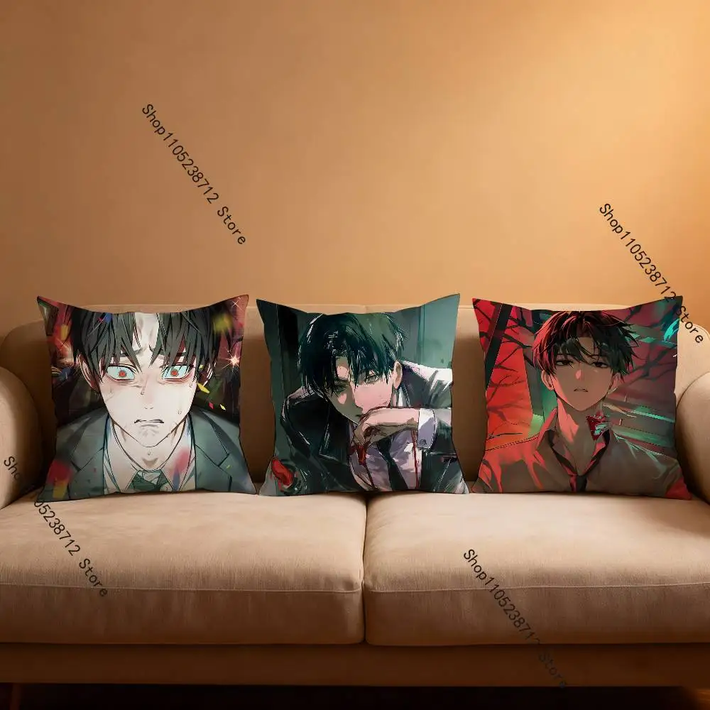 K-Kim Soleum Ghost Story Anime Pillow Case Anti-dustmite Pillowcase Invisible zipper silky short plush Sofa cushion cover