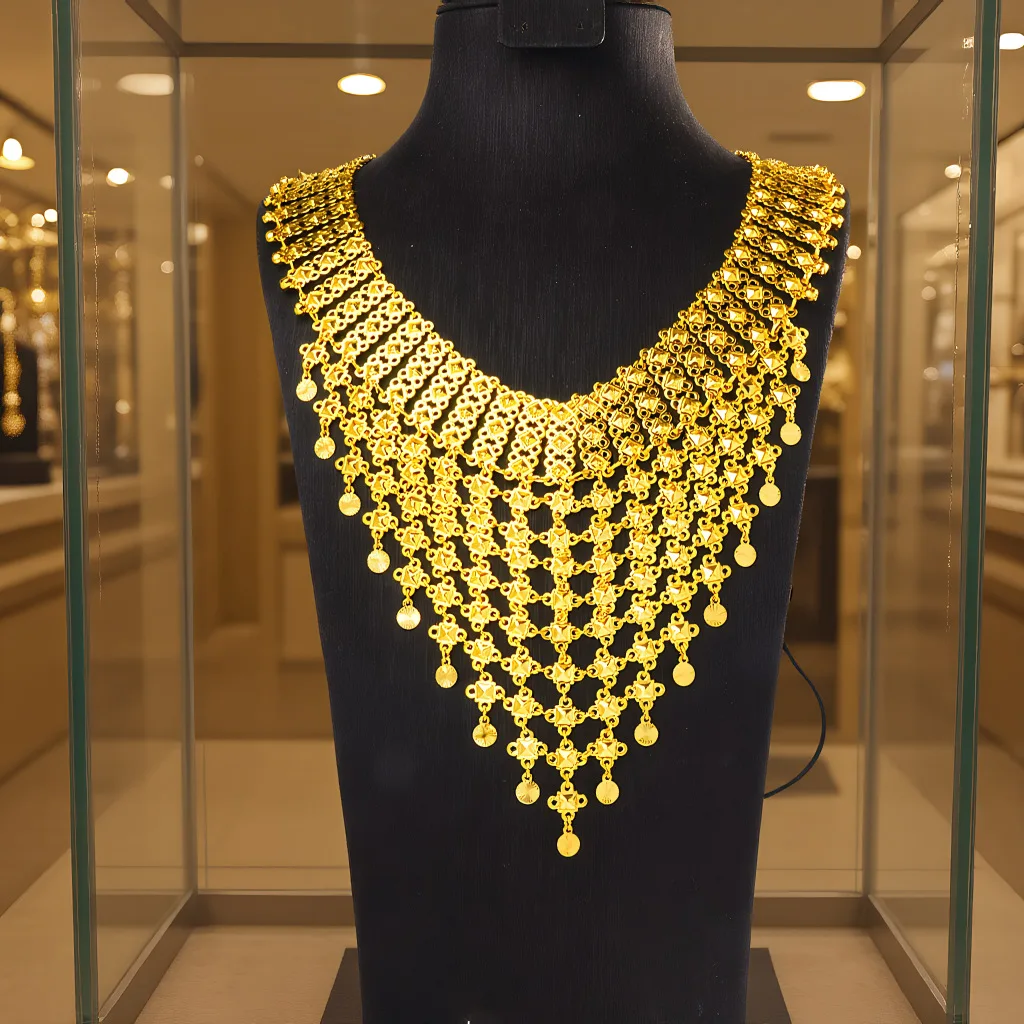 Luxury 24K 9999 Pure Gold real gold Women's fashion design sense tassel necklace