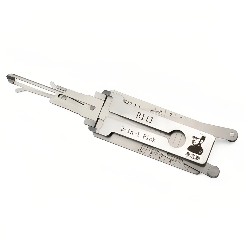 Lishi B111 2-in-1 Schlosserwerkzeug Lockpicking-Decoder Flachfräser für Buick LaCrosse/Hummer Modelle