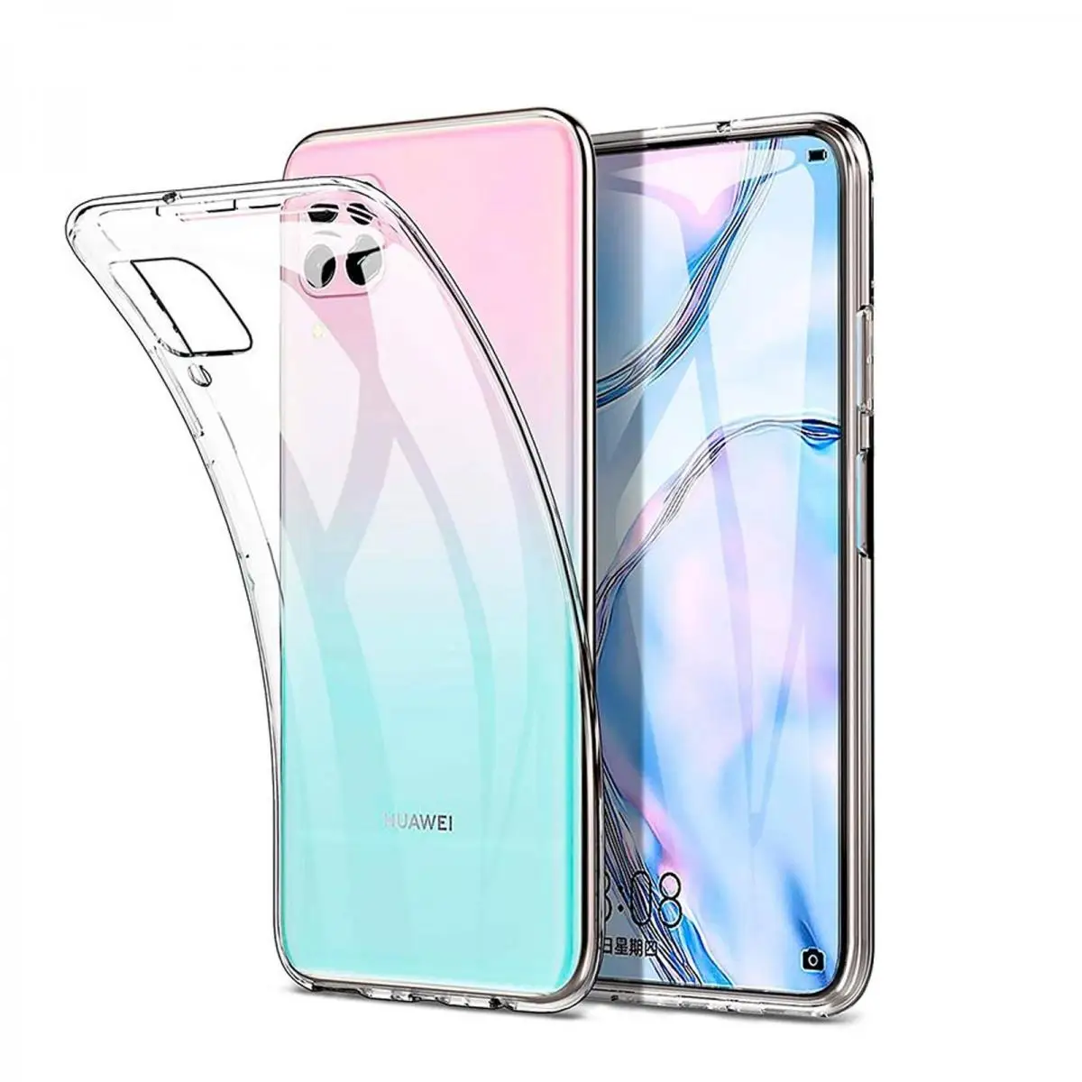 Huawei P40 Lite Phone Case Clear Silicone TPU gel Case