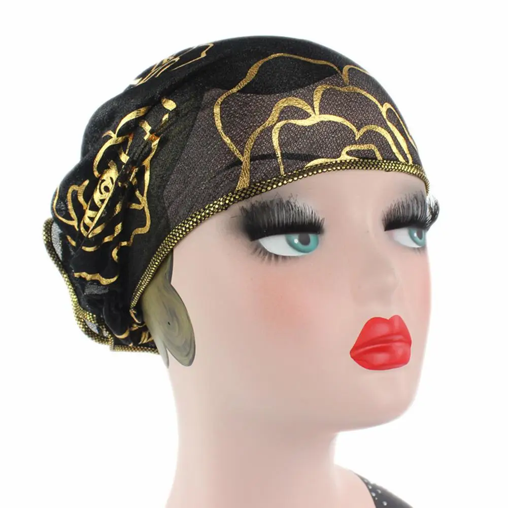 Stylish Hair Loss Scarf Hat Headwear Women Hat Fashion Print Breathable Mesh Headwrap Super Soft