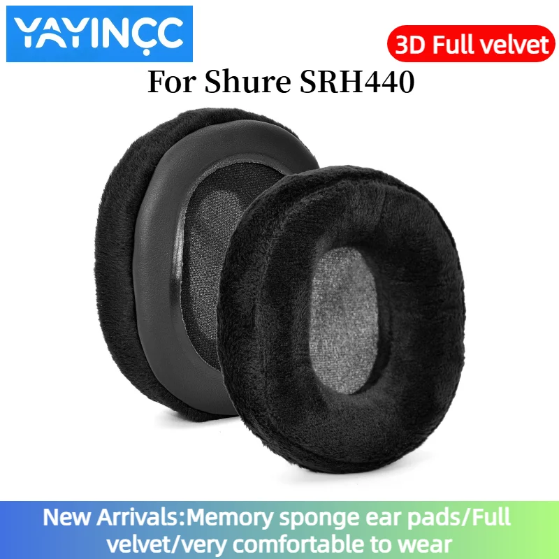 

YAYINCC Replacement Full velvet ear pads For Shure SRH440 headset Repair Parts Give you a brand new wearing experience