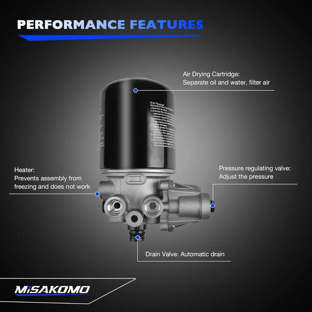 R955205 Car Air Clean Dryer, Compatible with Meritor-Wabco System Saver 1200 Wabco SS1200 Volvo Kenworth Cascadia Peterbilt RV B