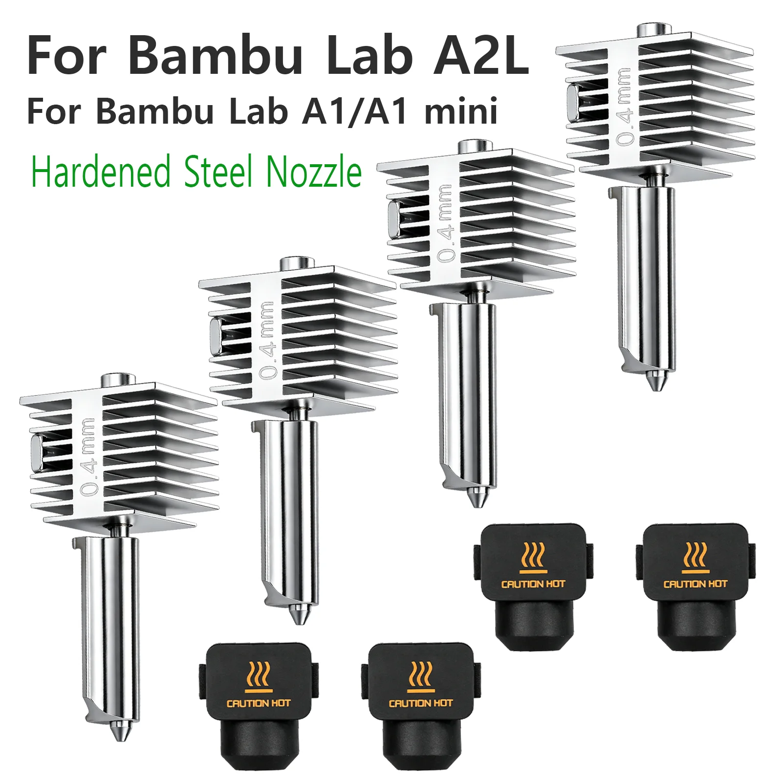 Hotend-Kit für Bambu Lab A2L, einteilige Düse aus gehärtetem Stahl, All-in-One-Hotend 0,2/0,4/0,6/0,8 mm für BAMBOO A2L 3D-Drucker-Teile