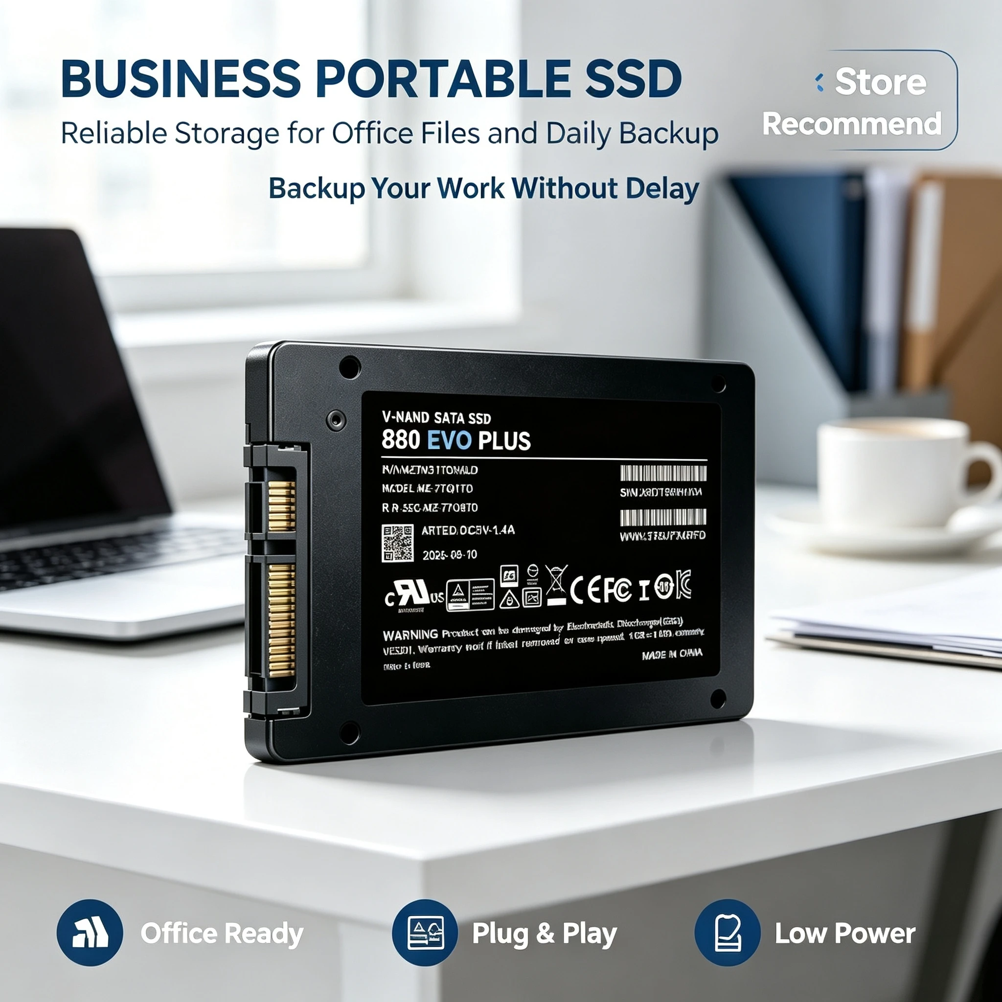 880 EVO Plus 2.5-Inch SATA3 SSD, Built-in Solid State Disk, 2TB/500GB/1TB/4TB, for Laptop, Desktop, Computer. Fast Transfer.