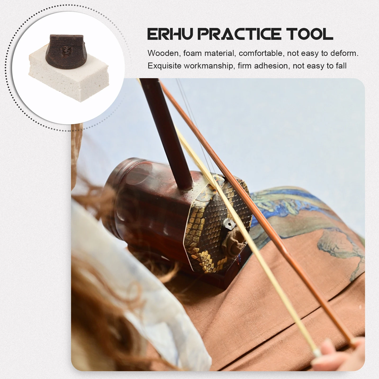 

10Set Erhu Practice Mute Wooden Foam Durability Volume Reducer Silent Musical Instrument Bridge Accessory Erhu Muffler