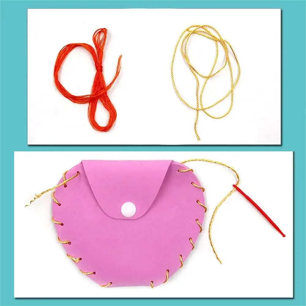 DIY Handmade Craft Kits Sew Your Own Purses Children Colorful EVA Foam Sewing Bags 3D Crystal Stickers Decoration Toys