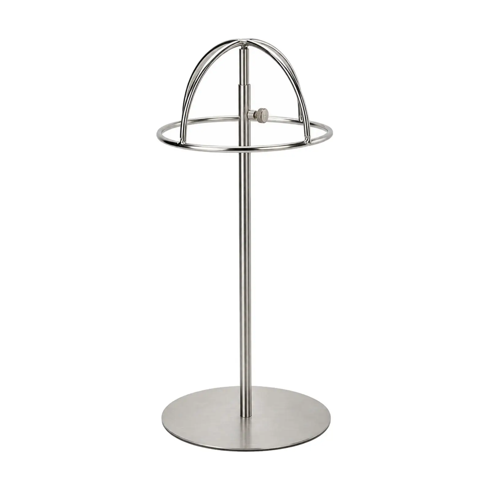 Sleek Hat Display Rack Adjustable Height Steel Base for Hat Storage and Shop Window