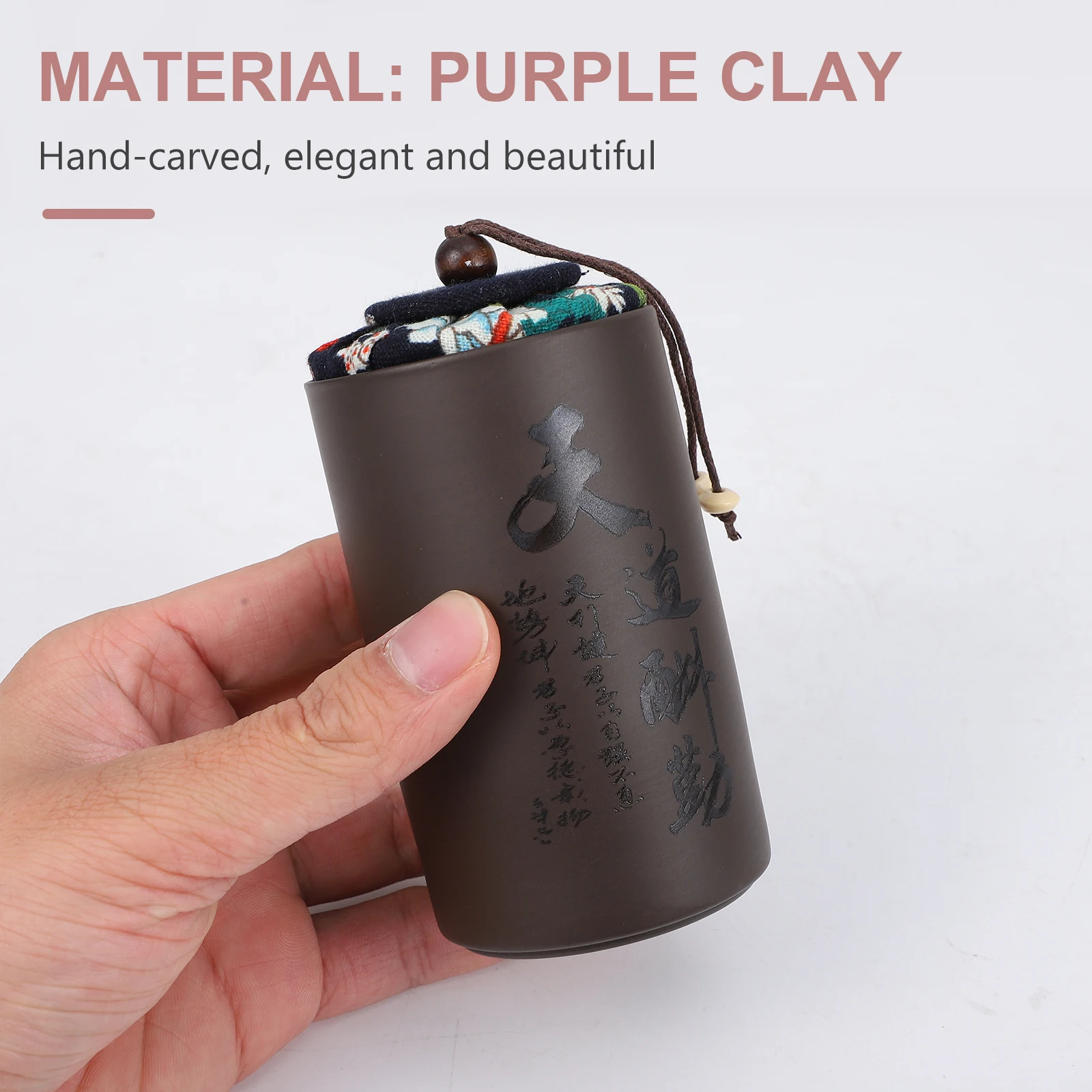 

Tea Canister Airtight Storage Jar Sealed Container Office Use Purple Clay Cork Lid Loose Leaf Tea Coffee Snacks Storage Can