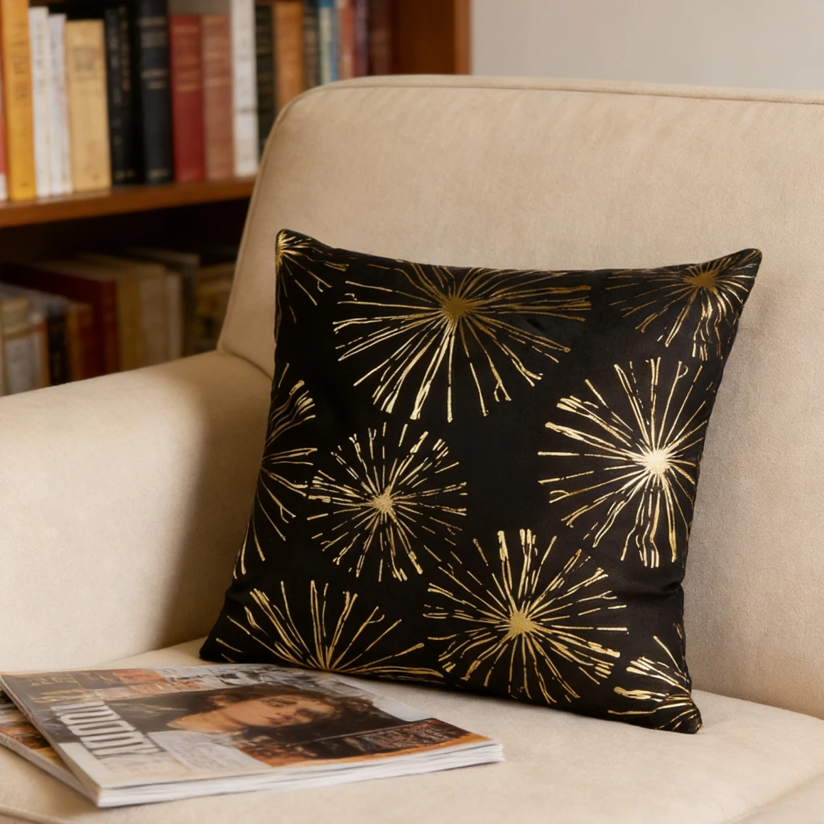 1pc gold foil cushion cover 45*45 decorative throw pillowcase black white geometric pillow cover for sofa livingroom pillowcase