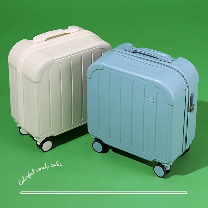 18 Inch Mini Portable Boarding Travel Carry-on Suitcase Student Password Case Rolling Luggage Bag With Trolley Super Compressive