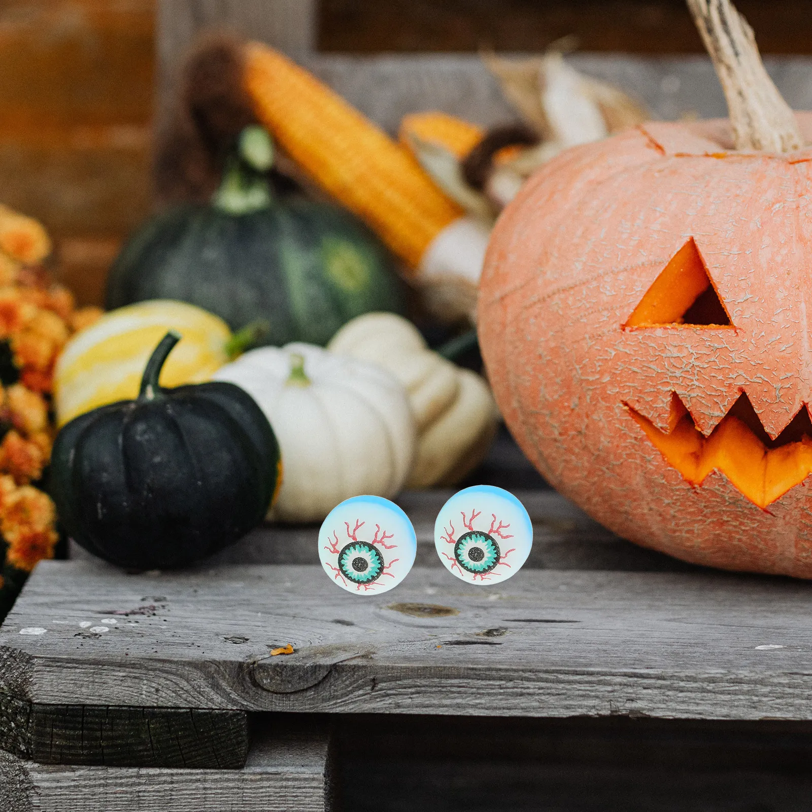 Halloween Bouncy Balls for Kids Party Favors Gag Gift Colorful Jumping Eyeballs Spooky Fun Random Color