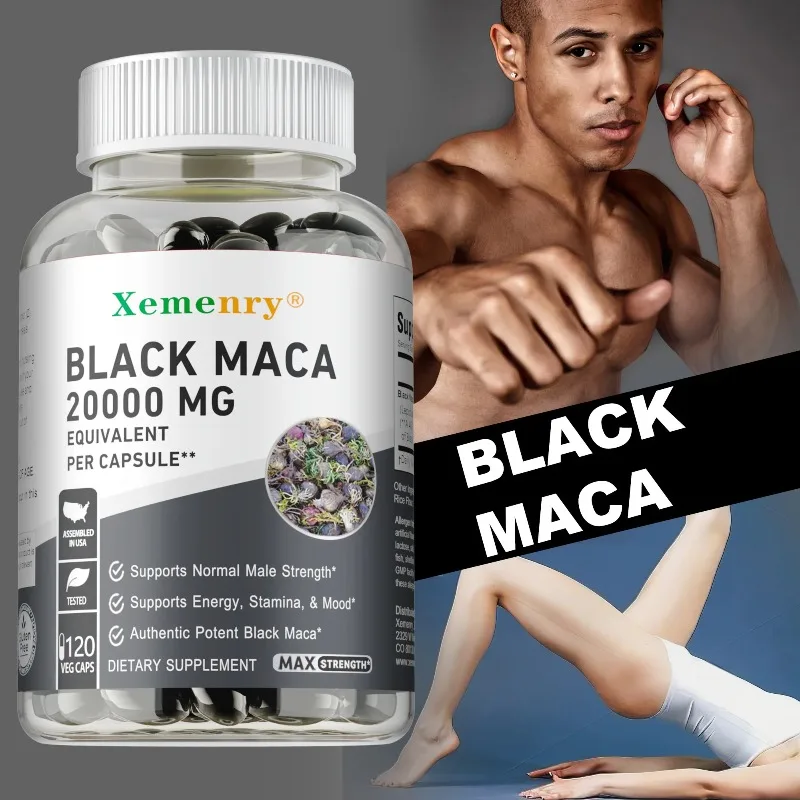 

Black Maca Root Capsules - Supports Reproductive Health, Natural Energizer, Improve Energy, Endurance Muscle Mass, Performance