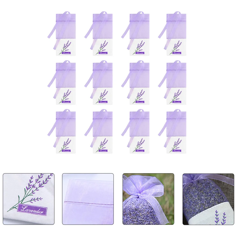 24 PCS Sachet Bag Packaging Bags Lavender Pouches Drawstring Household Wardrobe Fragrance Cotton Mother Empty Storage Gauze