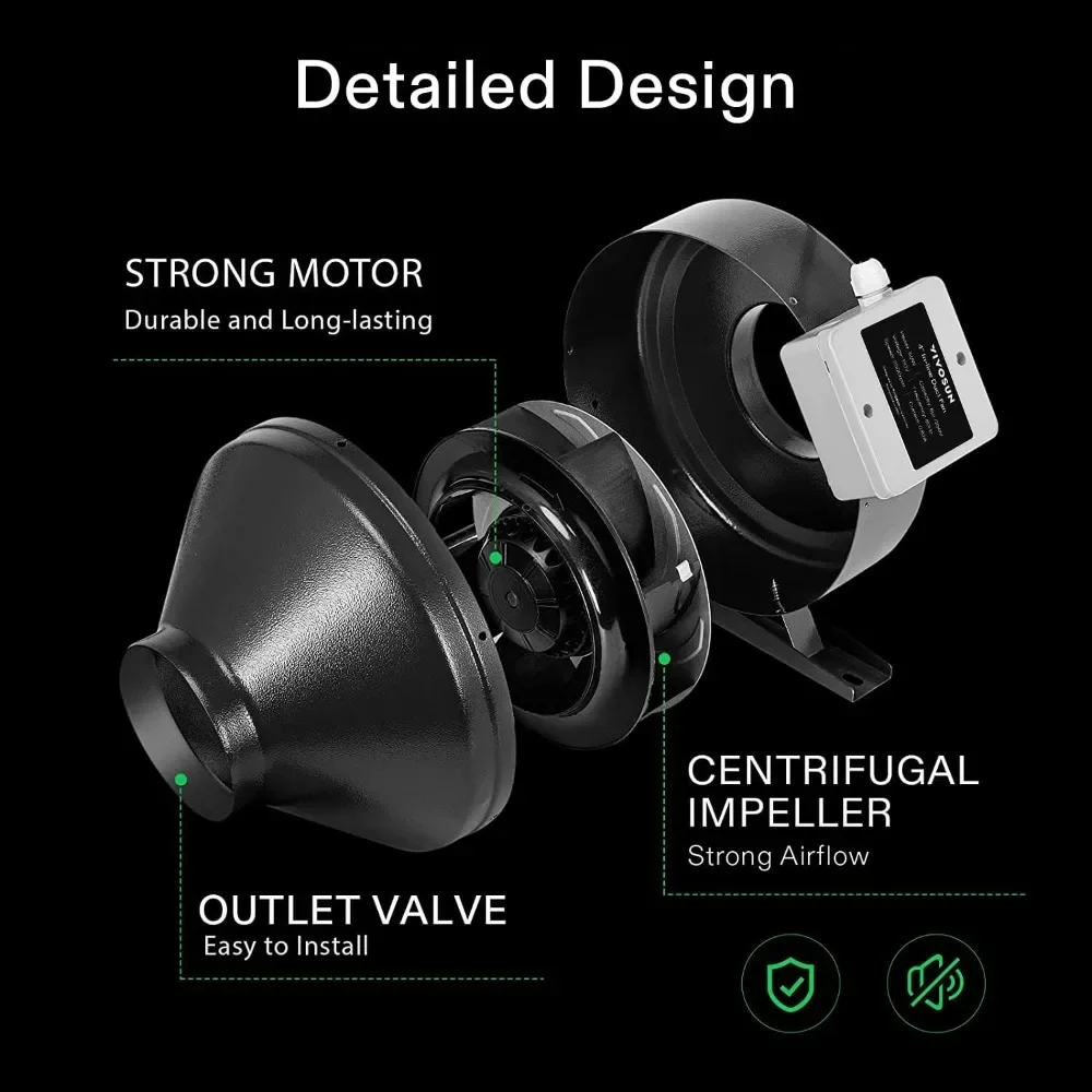 A Complete System of 4x2 Planting Tents, Equipped with LED Planting Lights, Inline Fans, Carbon Filters, Pipeline Combinations