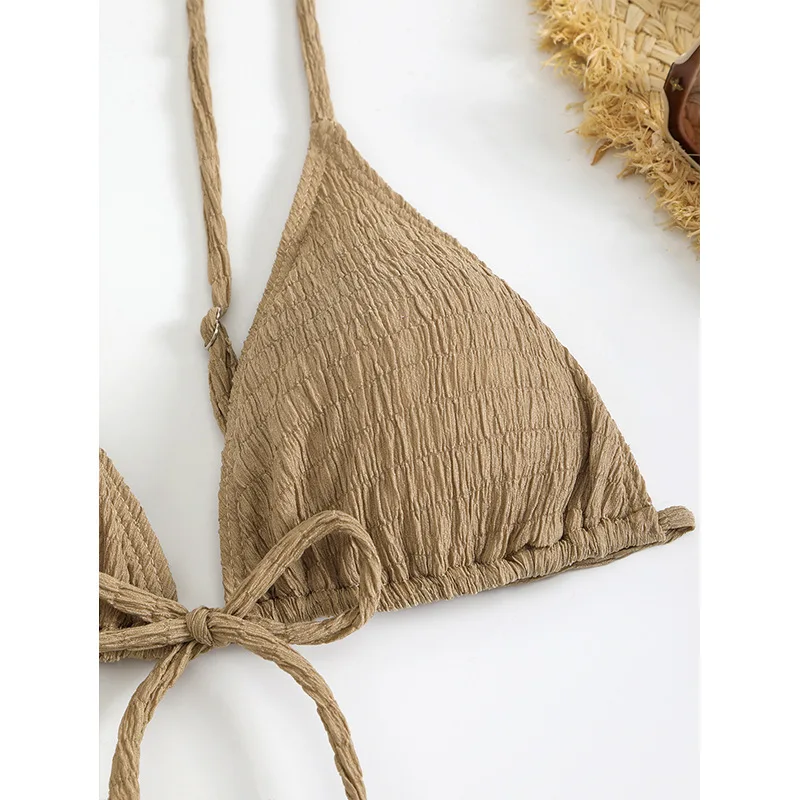 3 Piece Bikini Women Swimsuits 2025 Female Swimwear Beachwear Swimming Bathing Suit Cover Up String Bikini Set Triangle Biquini