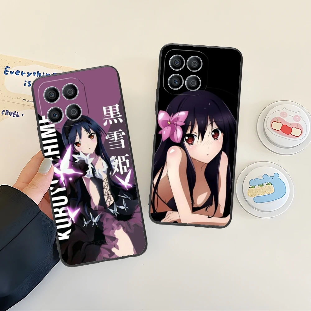 Accel World Kuroyukihime Mobile Cell Phone Case for Huawei Honor 90 80 70 60 50 30 20 10 9 8 7 Pro S SE Lite 5G Black Cover