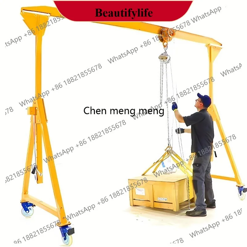 

z189 Portable Mobile Gantry Cranes Height Adjustable Manual Adjust for Workshop Factory Use Electric Hoist Lifting