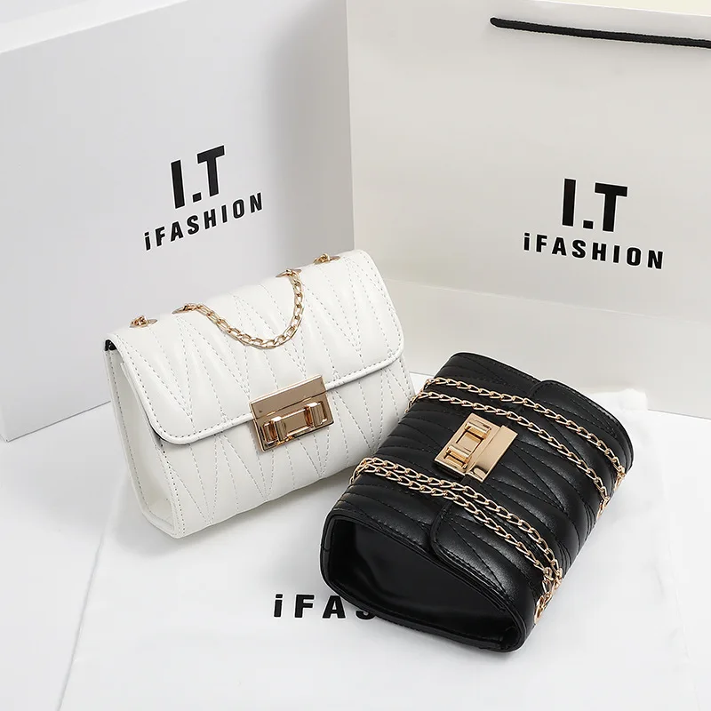 Cross border trendy handbag for women in fashionable new striped embroidered chain bag shaping bag elegant one shoulder