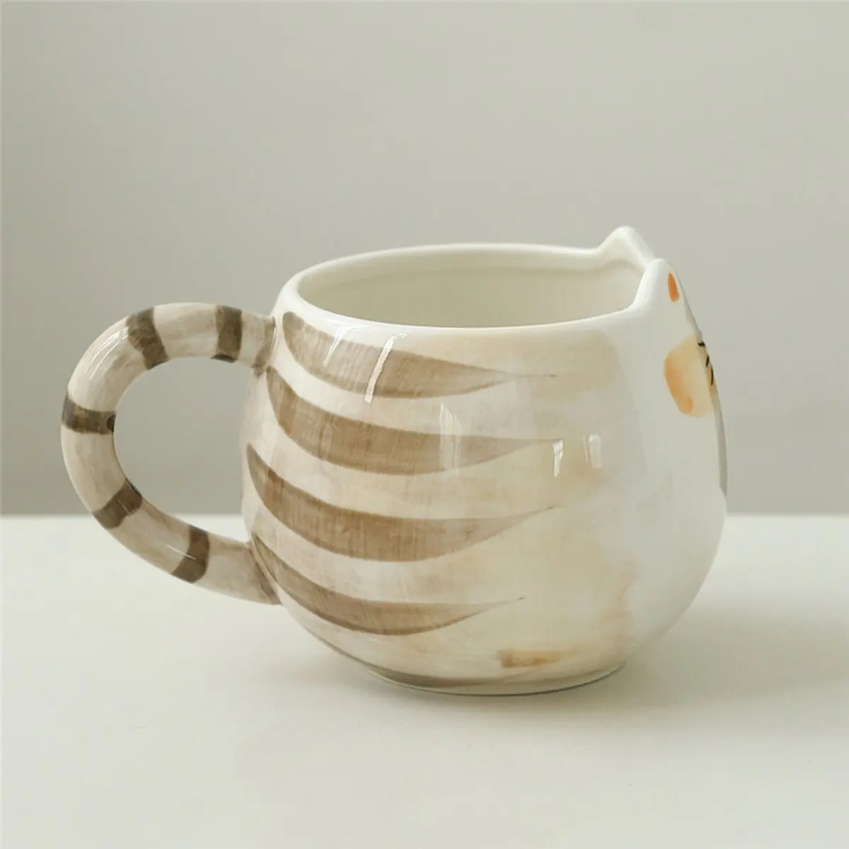 1pc Cute Ceramic Cup, Cat Shaped Mug, 380ml/13oz Milk, Coffee, and Water Cups