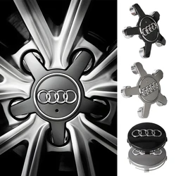 4PCS Car Five Claws Wheel Center Cap Decoration for Audi Q5 A5 A4 8V A6 A3 C7 B8 B6 B7 8P C6 Auto Hub Covers Emblem Accessories