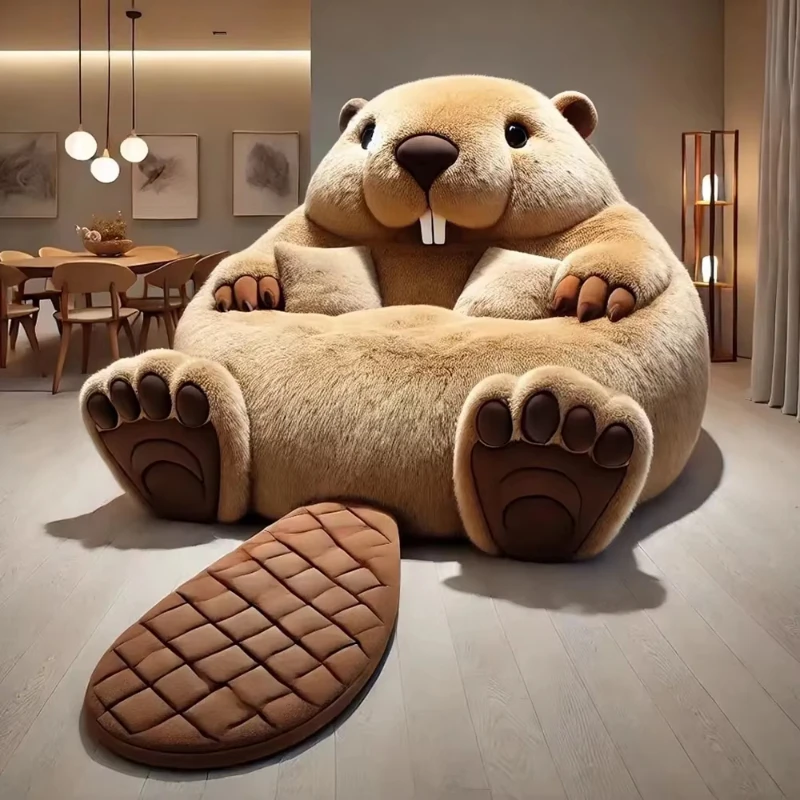 Giant squirrel sofa lazy oversized plush animal toy sofa bed creative home furniture