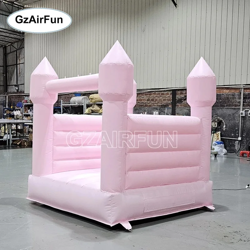 Pastel Pink Wedding Inflatable Bounce House Commercial PVC Easy Setup Jumping Castle  Engagement Party Event Rental