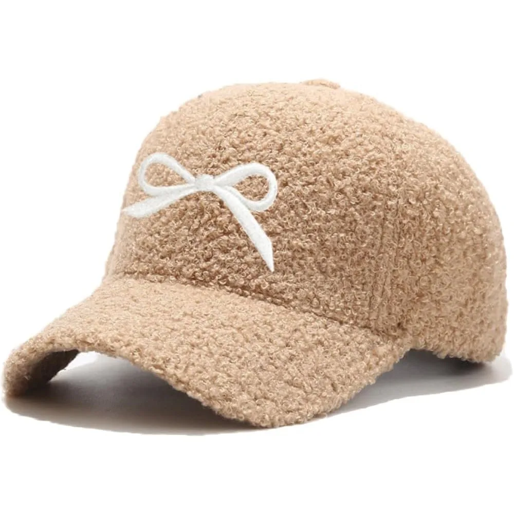 

Winter Baseball Cap for Women Lamb Wool Solid Color Warm Baseball Cap for Outdoor Travel