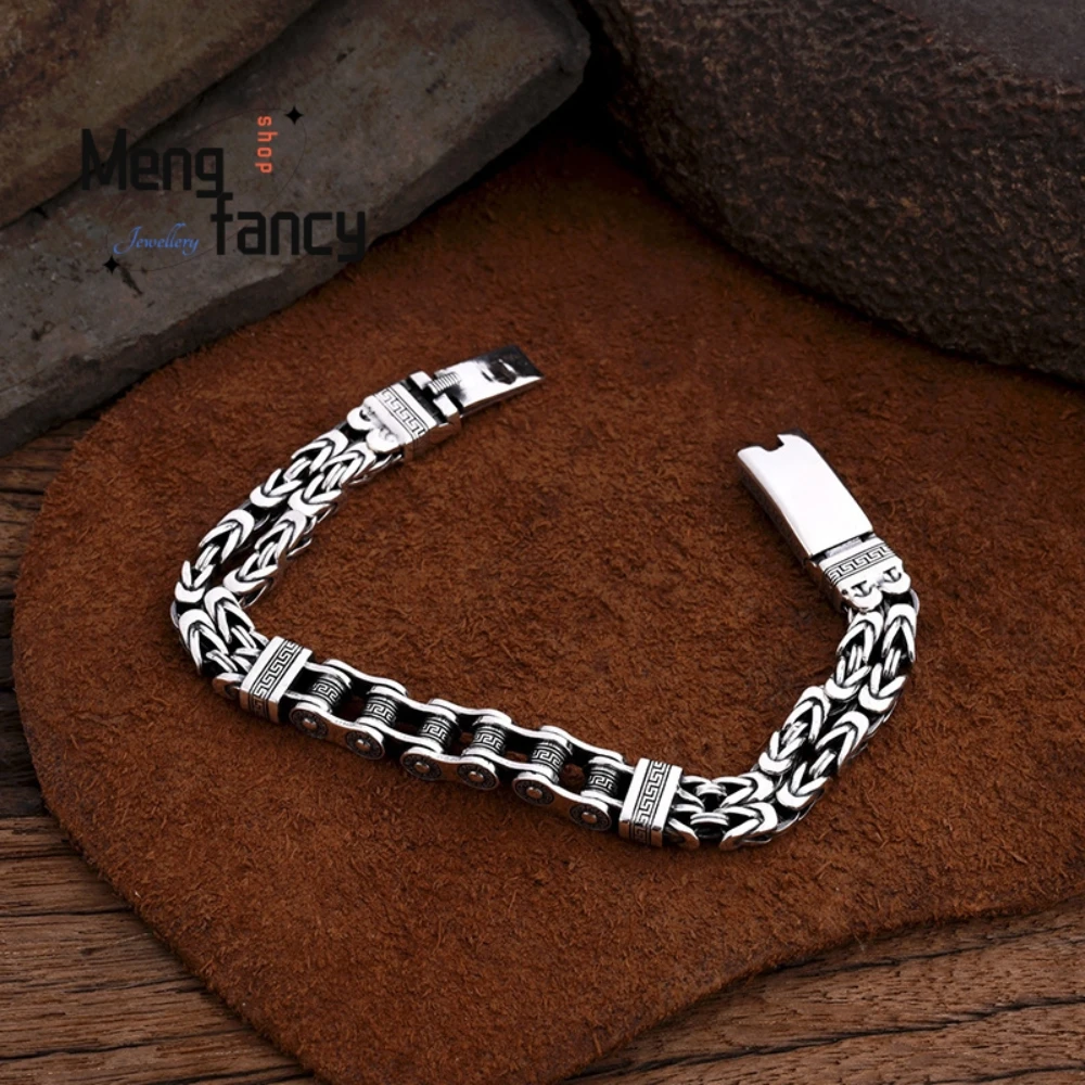 Motorcycle Chain Vine Grass Pattern Bracelet Retro Trendy Exquisite High-End Popular Personality Mascots Souvenir Lucky Gift