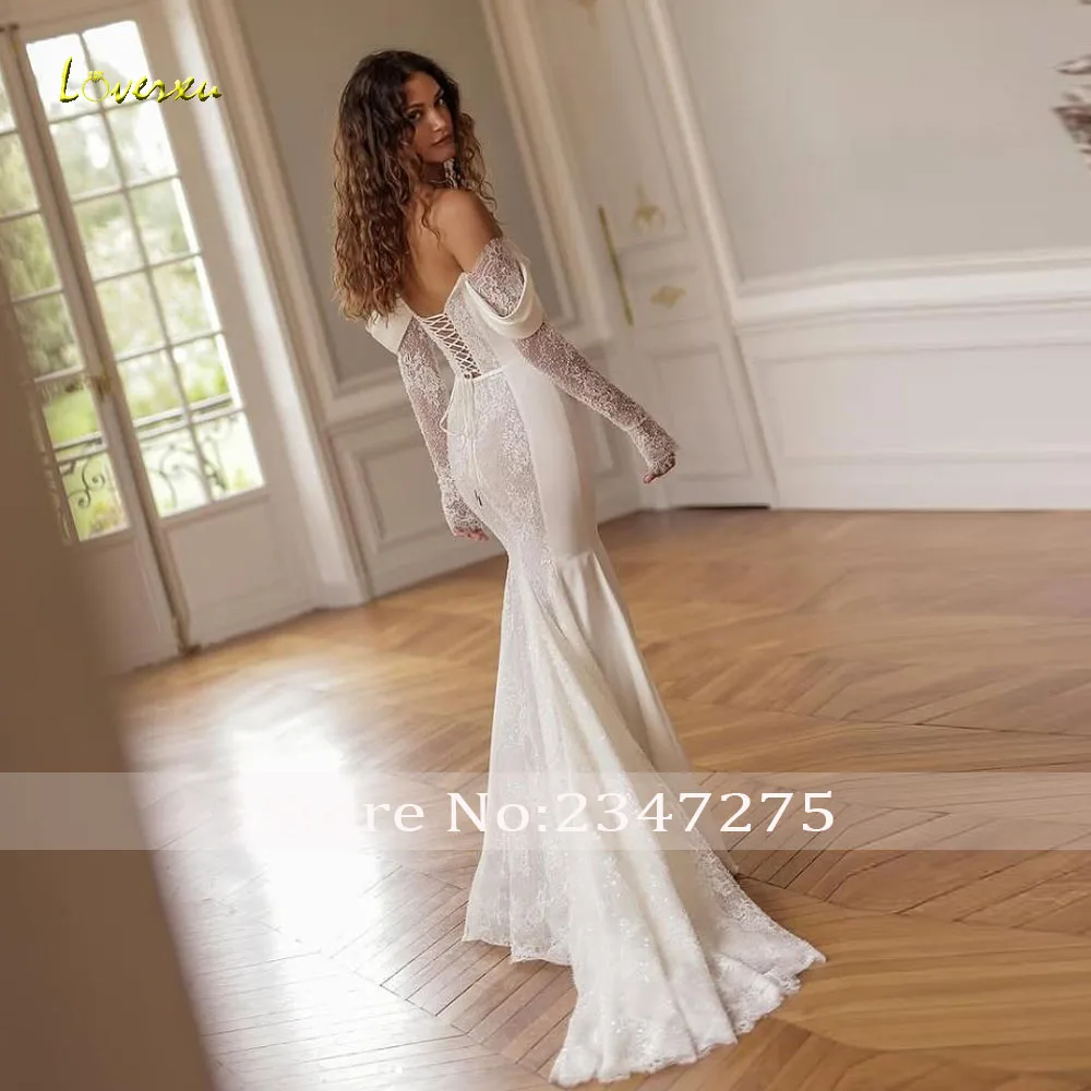 러브슈 인어공주 섹시 웨딩드레스 여성용 오프숄더 베스티도 데 노비아 레이스 자수 클래식 맞춤 제작 신부 드레스