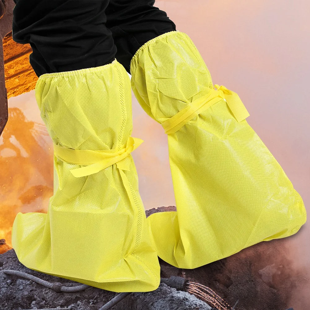 Waterproof Dustproof Anti static Shoe Covers Chemical Safety Boots Protectors Yellow