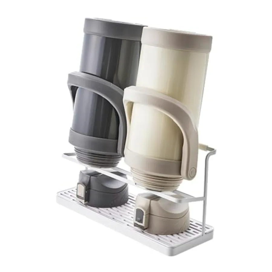 

Home Tower Countertop Two Tier Bottle Drying Rack Wide Jug Storage Stand with Drainage Tray for Kitchen Counter for Glass Metal