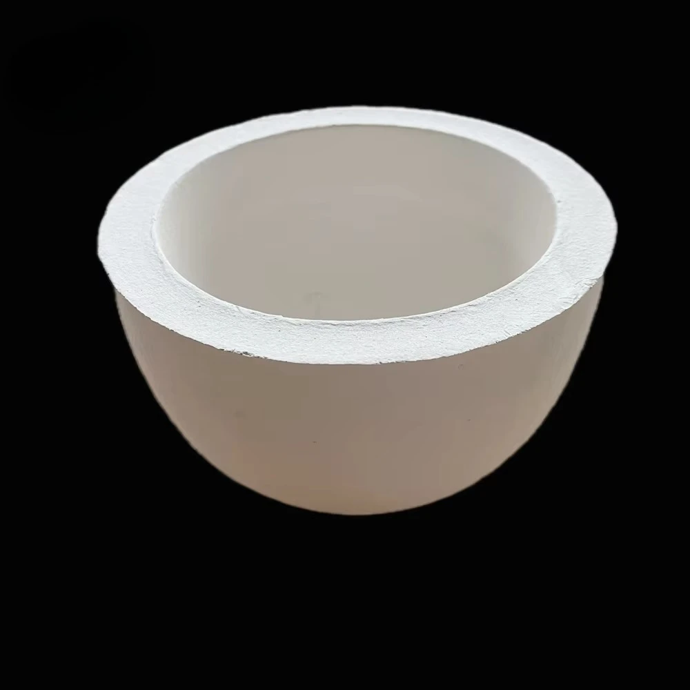 

Glass melting crucibles of various shapes are used for handmade glass