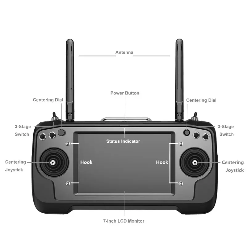 SIYI MK32 Enterprise Handheld Ground Station Smart Controller with 7 Inch HD High Brightness LCD Touchscreen CE FCC