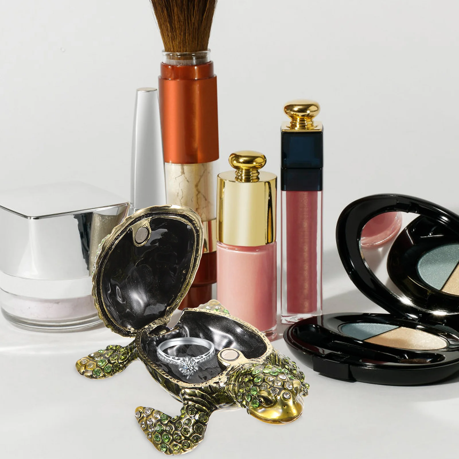 Turtle Figurine Trinket Box Metal Jewelry Box Small Trinket Box Decorative Trinket Box