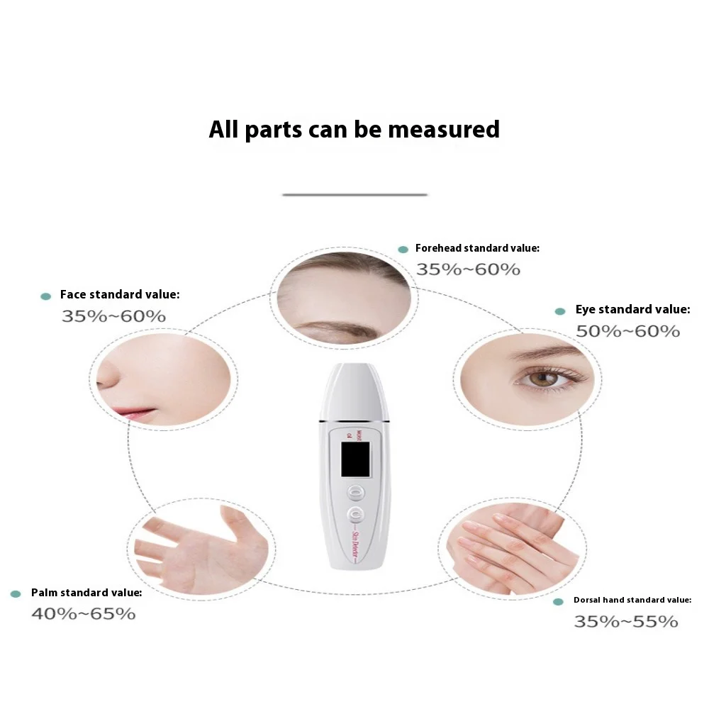 Face Skin Tester Skin Analyzer Digital Moisture Tester Water Oil Monitor Portable Aesthetic Skin Care Skin Diagnostic Device