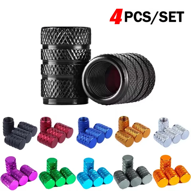 

Aluminum Alloy Tire Valve Stem Caps 4 Pcs Universal Stem Covers for Cars Motorcycles and Bikes Auto Tire Accessoires