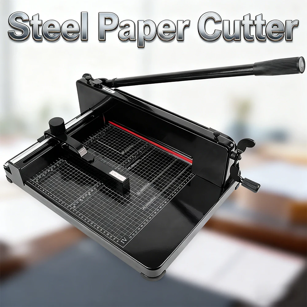 

Manual A4 Paper Cutter Heavy Duty Stack Paper Trimmer Desktop Solid Steel Cardstock Cutter for Office School Print Shop Home