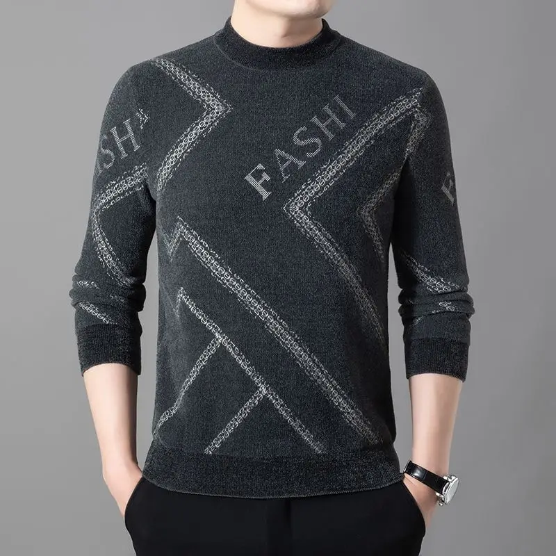 

Winter Plush Thickened Sweater Men's Turtleneck Sweater New Warm Knitted