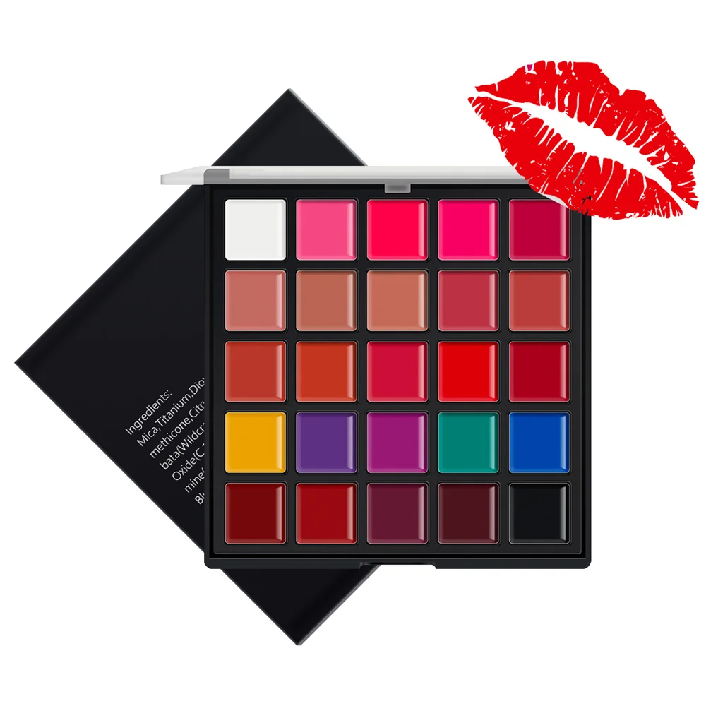 25 Color Lipsticks Palette Waterproof Long Lasting Pigment Moisturizing Cosmetic Makeup Lipgloss Palette Professional Cosmetic