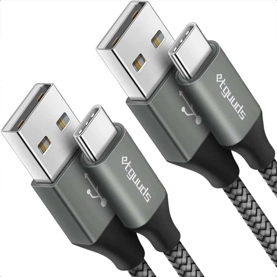 

Длинный кабель USB A — USB C, 10 футов, 2 шт., шнур для быстрой зарядки типа C для iPhone 17 16 15 Pro Max Plus Air 16e Samsung Galaxy