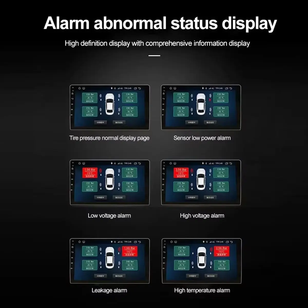 Super Sale Car External Tire Pressure Sensors for Android Navigation Screen TPMS Tire Pressure Monitoring System