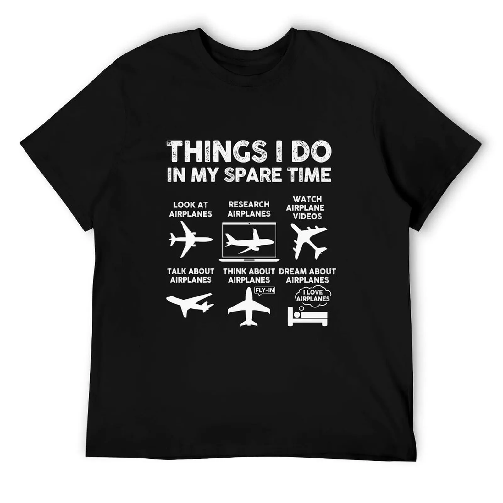 

Things I do In My Spare Time Airplane Lover Aviation Gifts T-Shirt men t shirt cotton 100% T-Shirt
