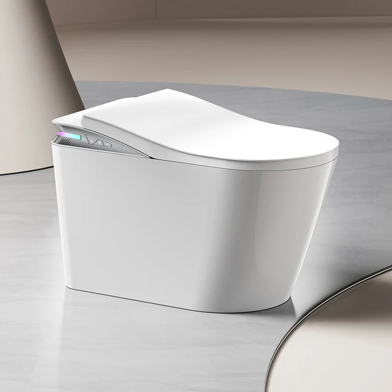 Electric 180 Rotating Spray Intelligent Water Closet P-Trap Remote Control Heated Seat Floor Mounted Ceramic Smart Toilet