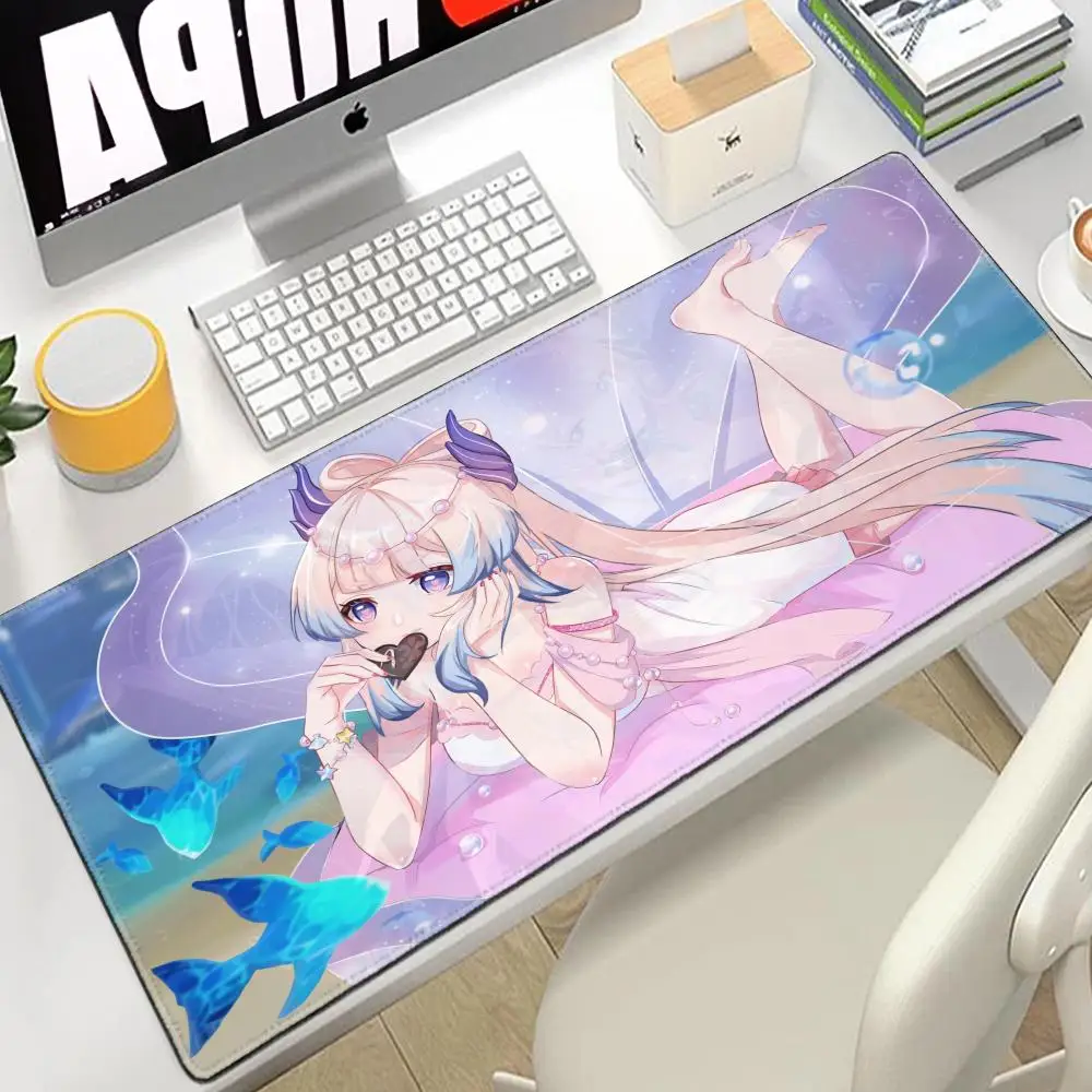 Genshin Impact Sangonomiya Kokomi Mouse Pad Large Gaming Accessories Mouse Mat Keyboard Mat PC Gamer Desk Pad Computer Mousepad